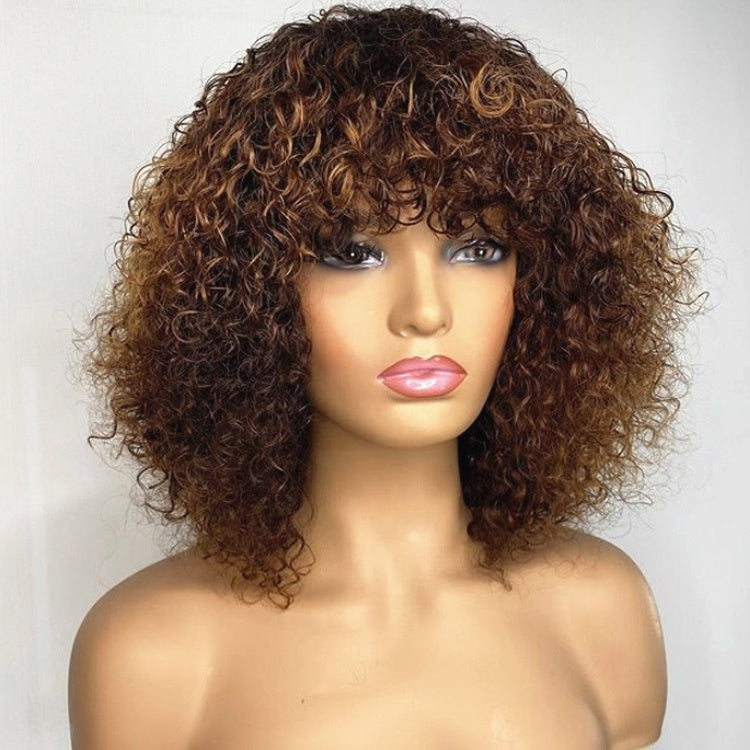 New Twisted Curly Bobb Honey Brown Afro Curly Wig