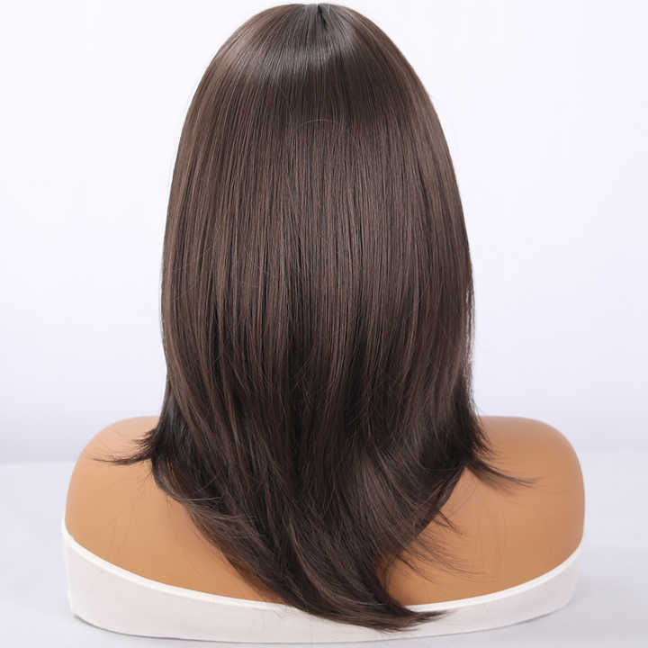 Wigs SMILCO Natural Black Curly Straight High Temperature Fiber Silk